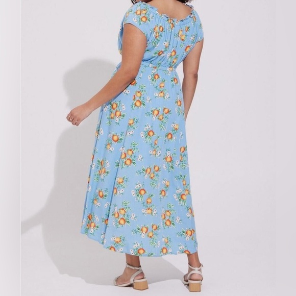 NWT Torrid Maxi Textured Woven Double Slit Dress Blue Size 4x - Picture 4 of 5